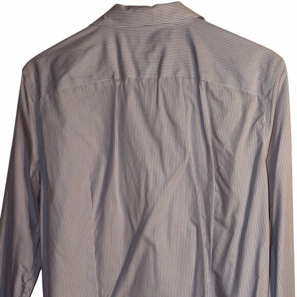 Chaps Women’s No Iron Button-Down Shirt – Light Lavender & White Stripe Size XL - Picture 4 of 6